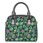 Hawaiian Tropical Leaves Pattern Print Shoulder Handbag