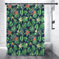 Hawaiian Tropical Leaves Pattern Print Shower Curtain