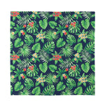 Hawaiian Tropical Leaves Pattern Print Silk Bandana