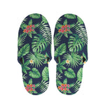 Hawaiian Tropical Leaves Pattern Print Slippers