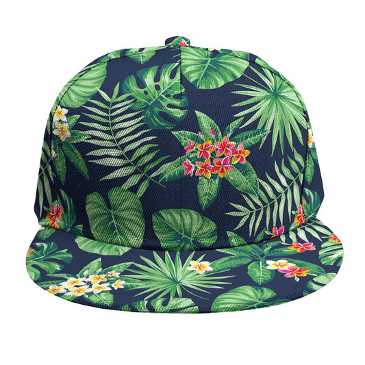 Hawaiian Tropical Leaves Pattern Print Snapback Cap