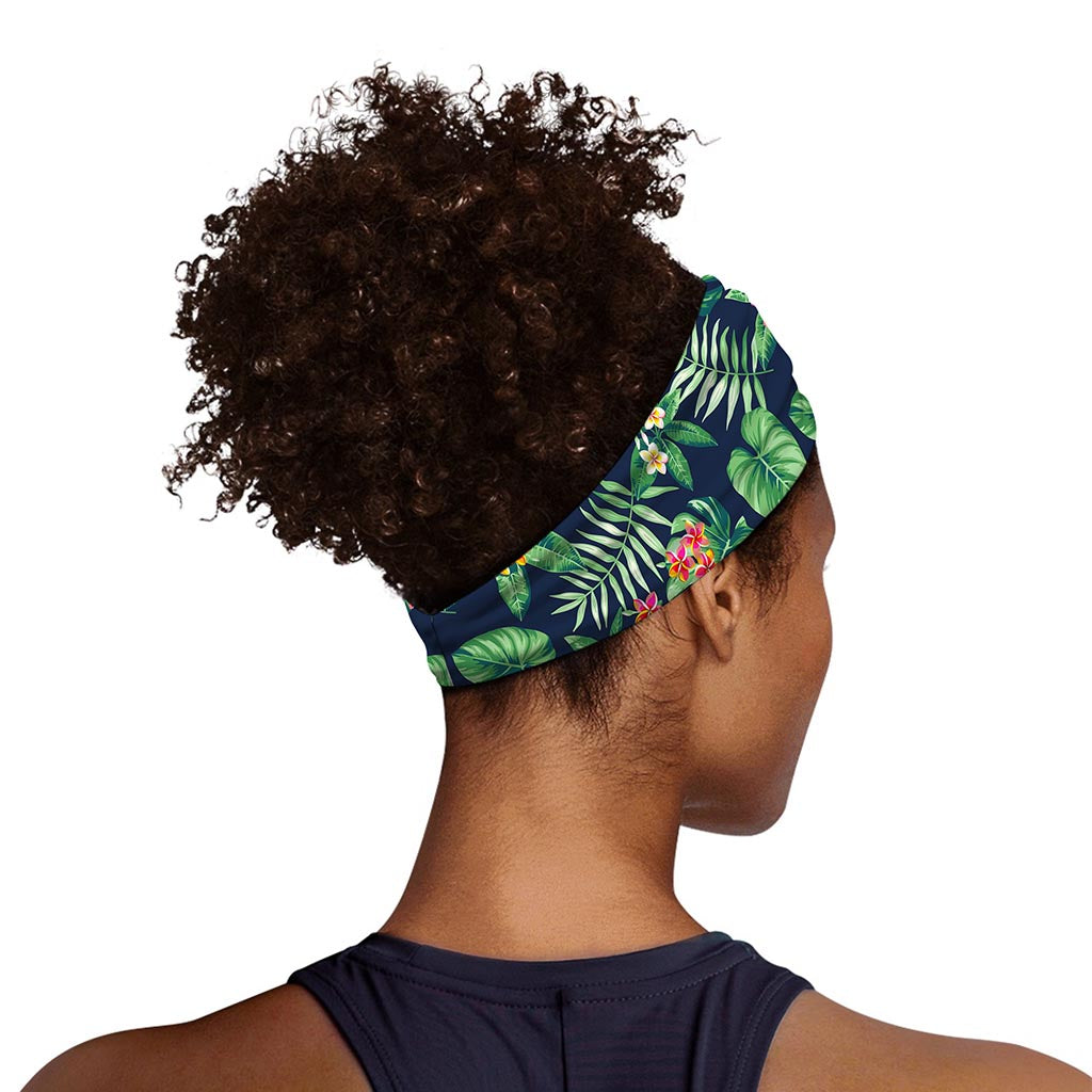 Hawaiian Tropical Leaves Pattern Print Sports Headband