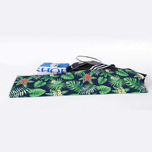 Hawaiian Tropical Leaves Pattern Print Sports Towel