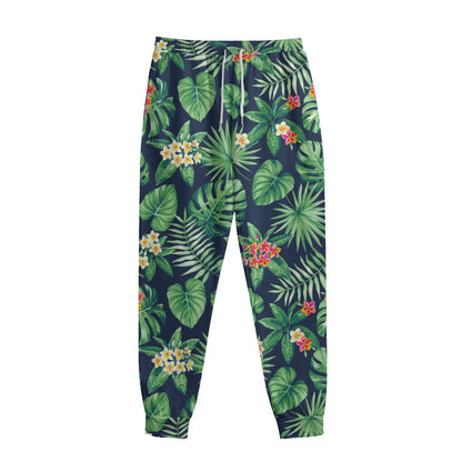Hawaiian Tropical Leaves Pattern Print Sweatpants