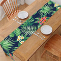 Hawaiian Tropical Leaves Pattern Print Table Runner