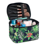 Hawaiian Tropical Leaves Pattern Print Travel Makeup Bag