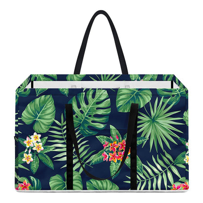 Hawaiian Tropical Leaves Pattern Print Utility Tote Bag