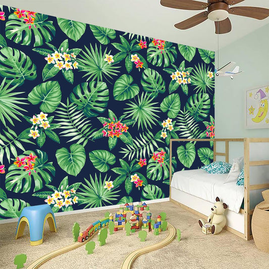Hawaiian Tropical Leaves Pattern Print Wall Sticker