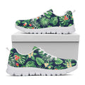 Hawaiian Tropical Leaves Pattern Print White Running Shoes
