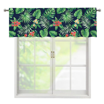 Hawaiian Tropical Leaves Pattern Print Window Valance