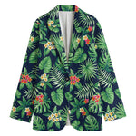 Hawaiian Tropical Leaves Pattern Print Women's Blazer