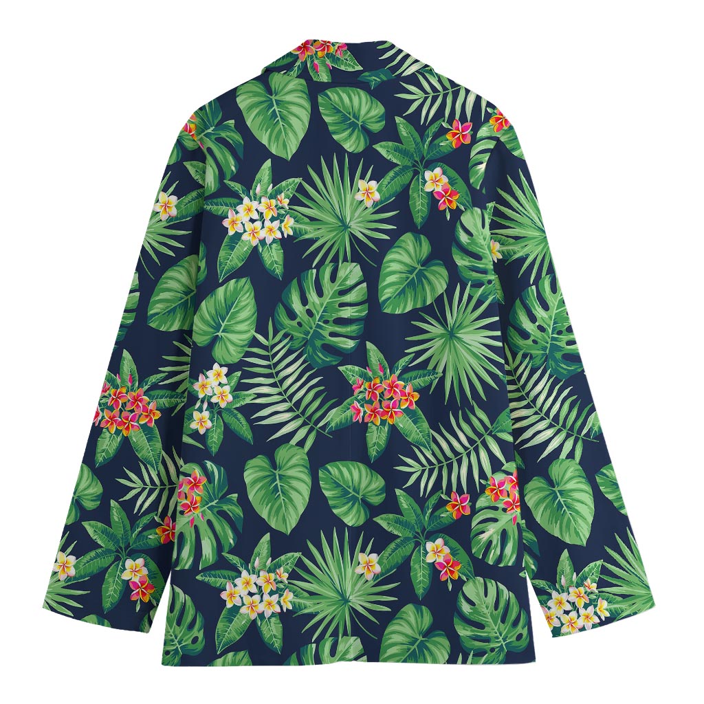 Hawaiian Tropical Leaves Pattern Print Women's Blazer