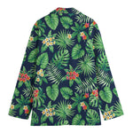 Hawaiian Tropical Leaves Pattern Print Women's Cotton Blazer