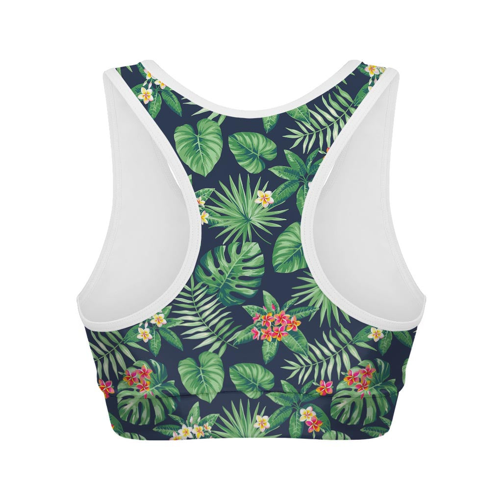 Hawaiian Tropical Leaves Pattern Print Women's Sports Bra
