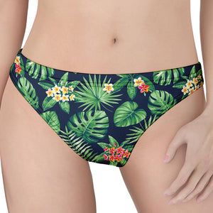 Hawaiian Tropical Leaves Pattern Print Women's Thong