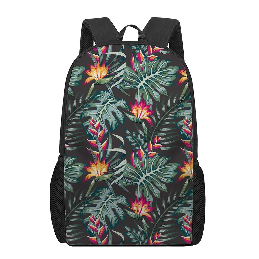 Hawaiian Tropical Plants Pattern Print 17 Inch Backpack