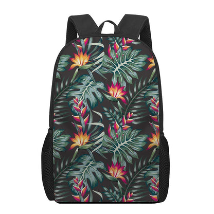 Hawaiian Tropical Plants Pattern Print 17 Inch Backpack