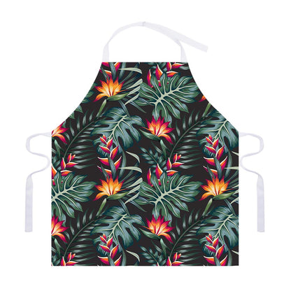 Hawaiian Tropical Plants Pattern Print Adjustable Apron