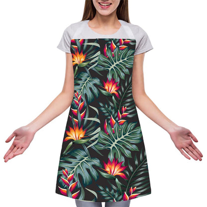 Hawaiian Tropical Plants Pattern Print Adjustable Apron