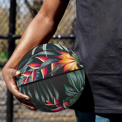 Hawaiian Tropical Plants Pattern Print Basketball