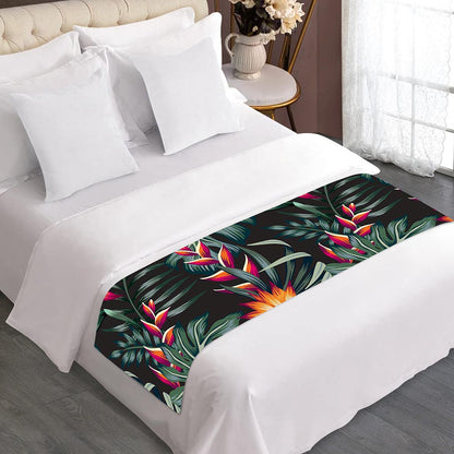 Hawaiian Tropical Plants Pattern Print Bed Runner