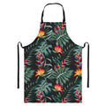 Hawaiian Tropical Plants Pattern Print Bib Apron With Pocket