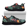 Hawaiian Tropical Plants Pattern Print Black Running Shoes