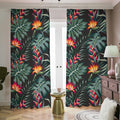 Hawaiian Tropical Plants Pattern Print Dimout Pencil Pleat Curtains