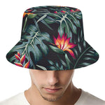 Hawaiian Tropical Plants Pattern Print Bucket Hat