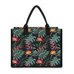 Hawaiian Tropical Plants Pattern Print Canvas Tote Bag