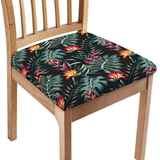 Hawaiian Tropical Plants Pattern Print Chair Cushion Cover