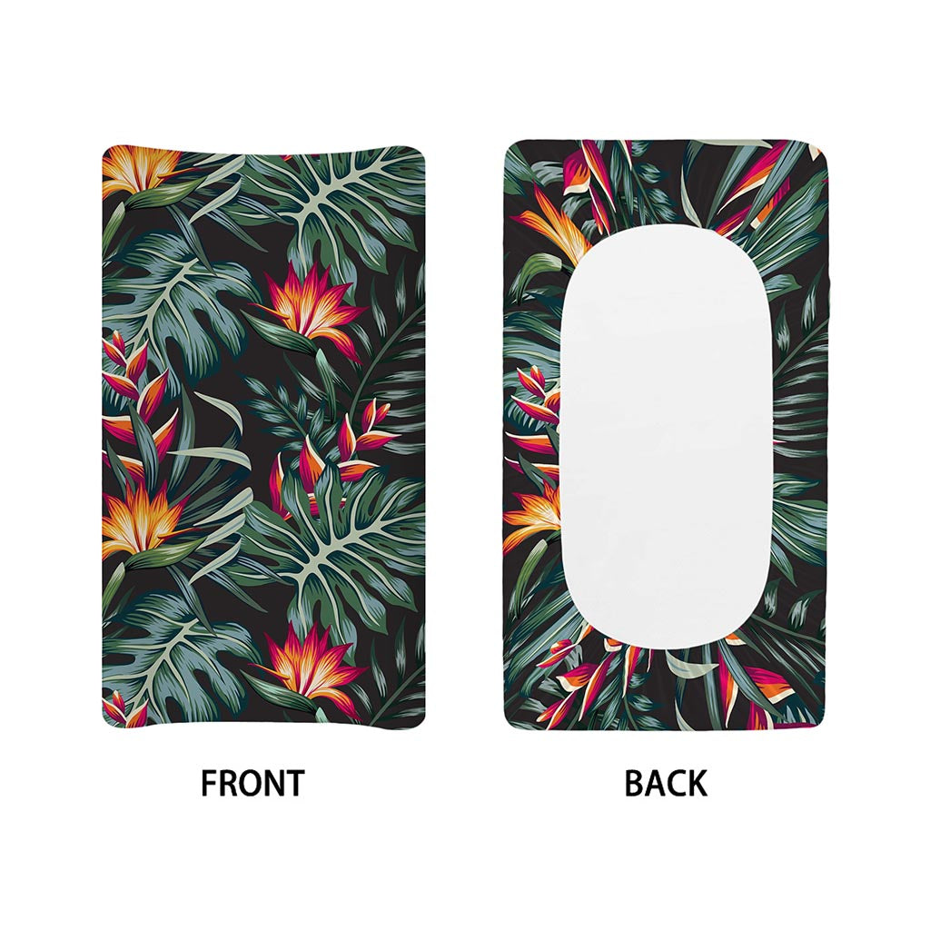 Hawaiian Tropical Plants Pattern Print Changing Pad Cover