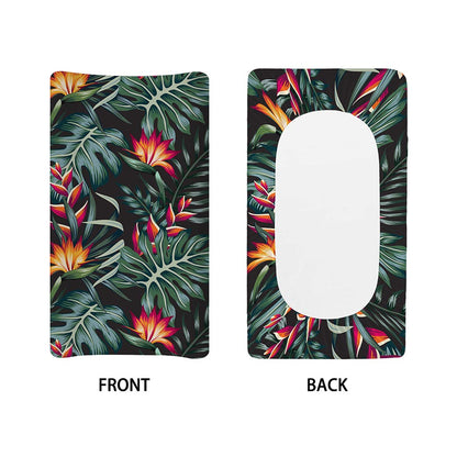 Hawaiian Tropical Plants Pattern Print Changing Pad Cover