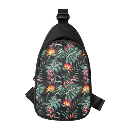 Hawaiian Tropical Plants Pattern Print Chest Bag