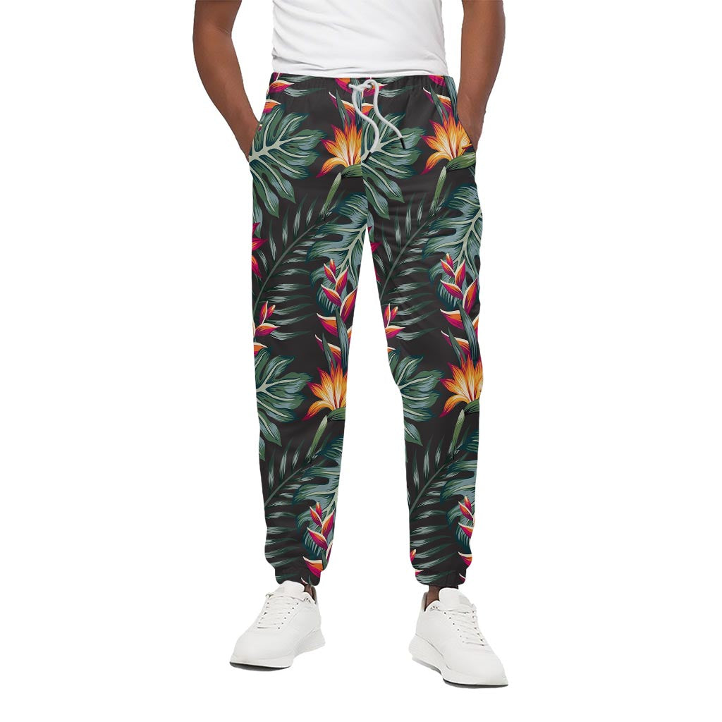 Hawaiian Tropical Plants Pattern Print Cotton Pants