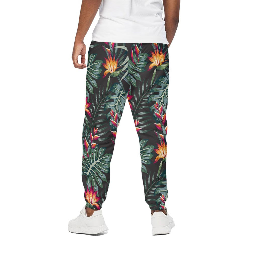 Hawaiian Tropical Plants Pattern Print Cotton Pants