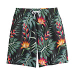 Hawaiian Tropical Plants Pattern Print Cotton Shorts