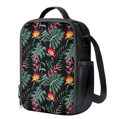 Hawaiian Tropical Plants Pattern Print Crossbody Lunch Bag
