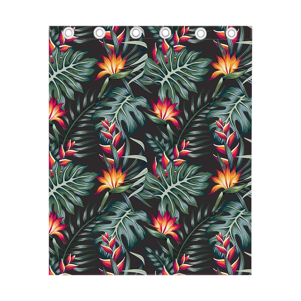 Hawaiian Tropical Plants Pattern Print Curtain
