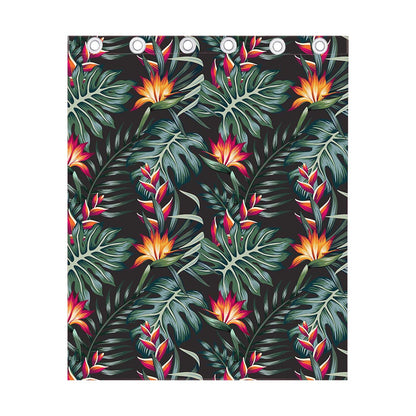 Hawaiian Tropical Plants Pattern Print Curtain