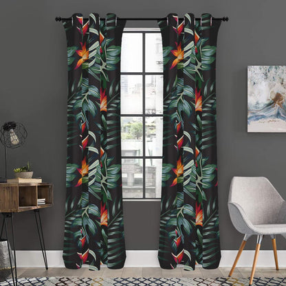 Hawaiian Tropical Plants Pattern Print Curtain