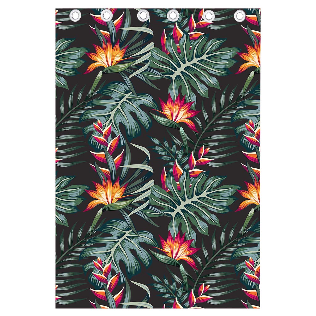 Hawaiian Tropical Plants Pattern Print Curtain
