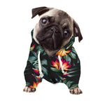 Hawaiian Tropical Plants Pattern Print Dog Zip Up Hoodie