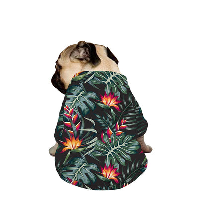 Hawaiian Tropical Plants Pattern Print Dog Zip Up Jacket
