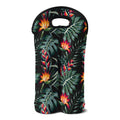 Hawaiian Tropical Plants Pattern Print Double Neoprene Wine Tote