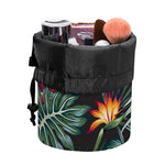 Hawaiian Tropical Plants Pattern Print Drawstring Makeup Bag