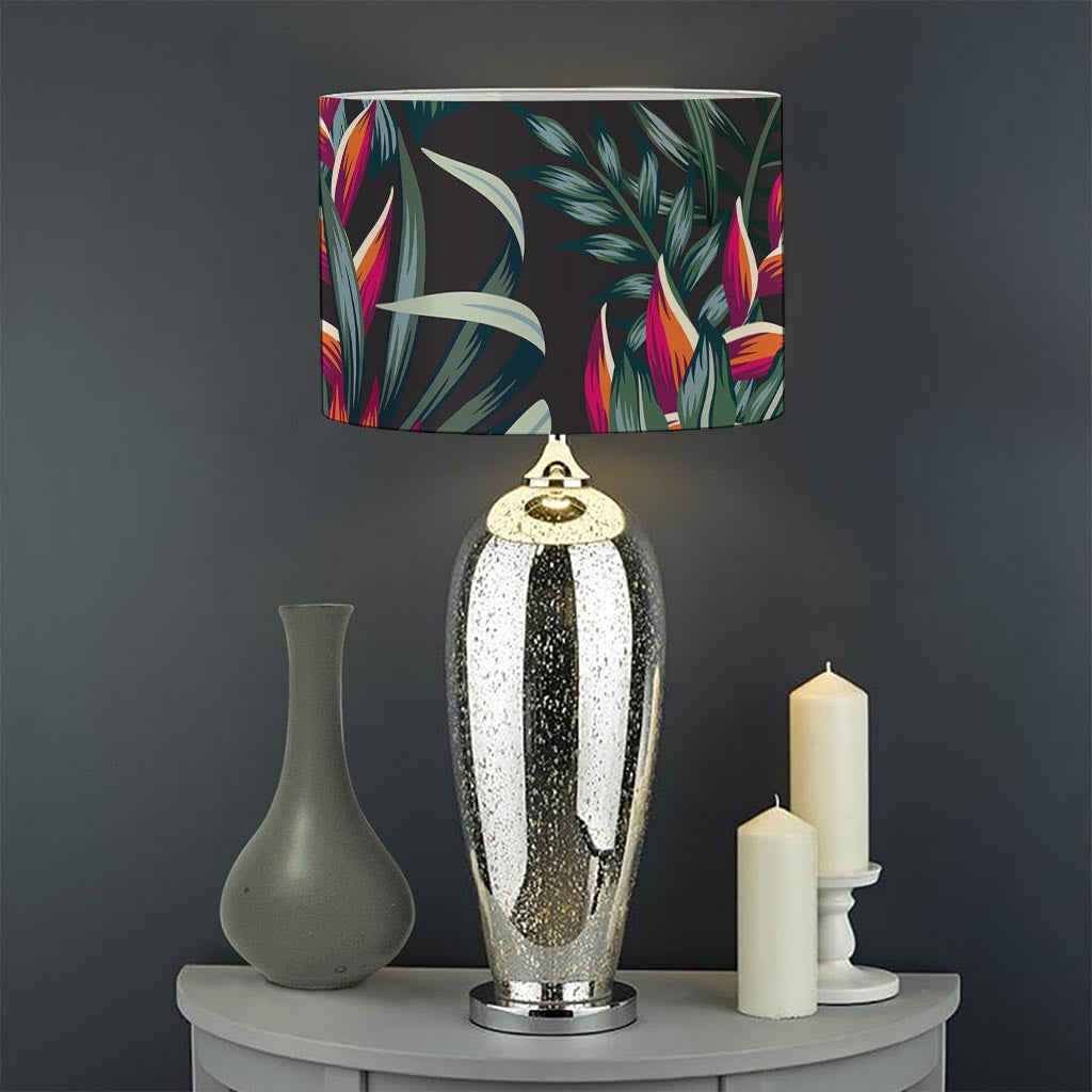 Hawaiian Tropical Plants Pattern Print Drum Lamp Shade