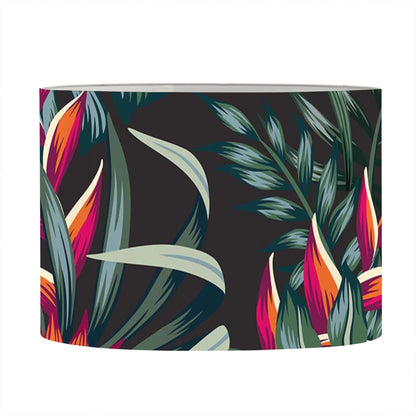 Hawaiian Tropical Plants Pattern Print Drum Lamp Shade