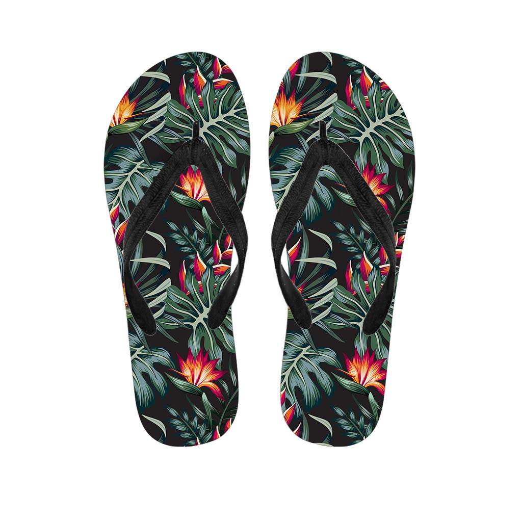 Hawaiian Tropical Plants Pattern Print Flip Flops