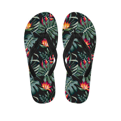 Hawaiian Tropical Plants Pattern Print Flip Flops